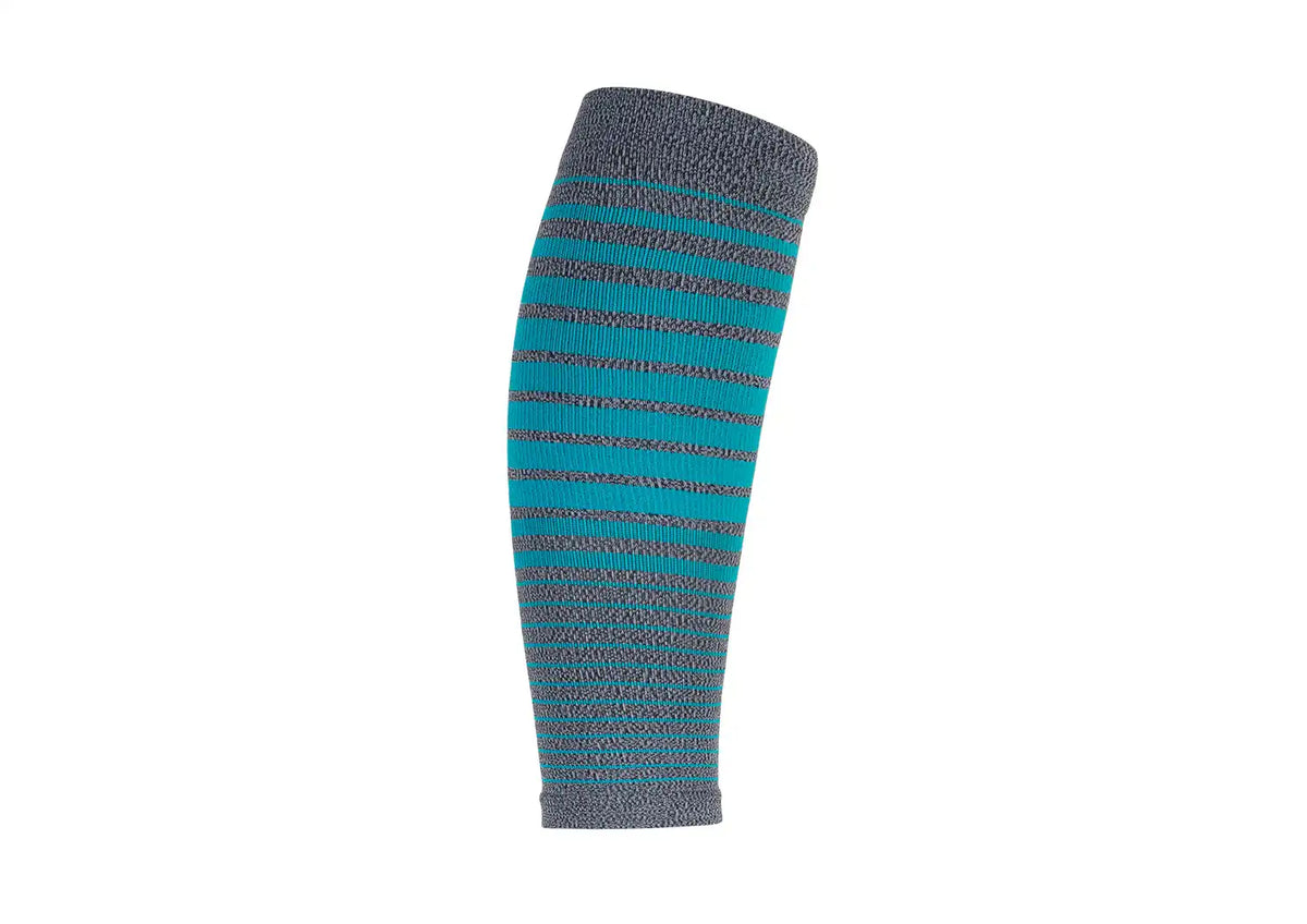 Compression Calf Sleeves Standard 15-20 mmHg - Gray/Teal Stripe